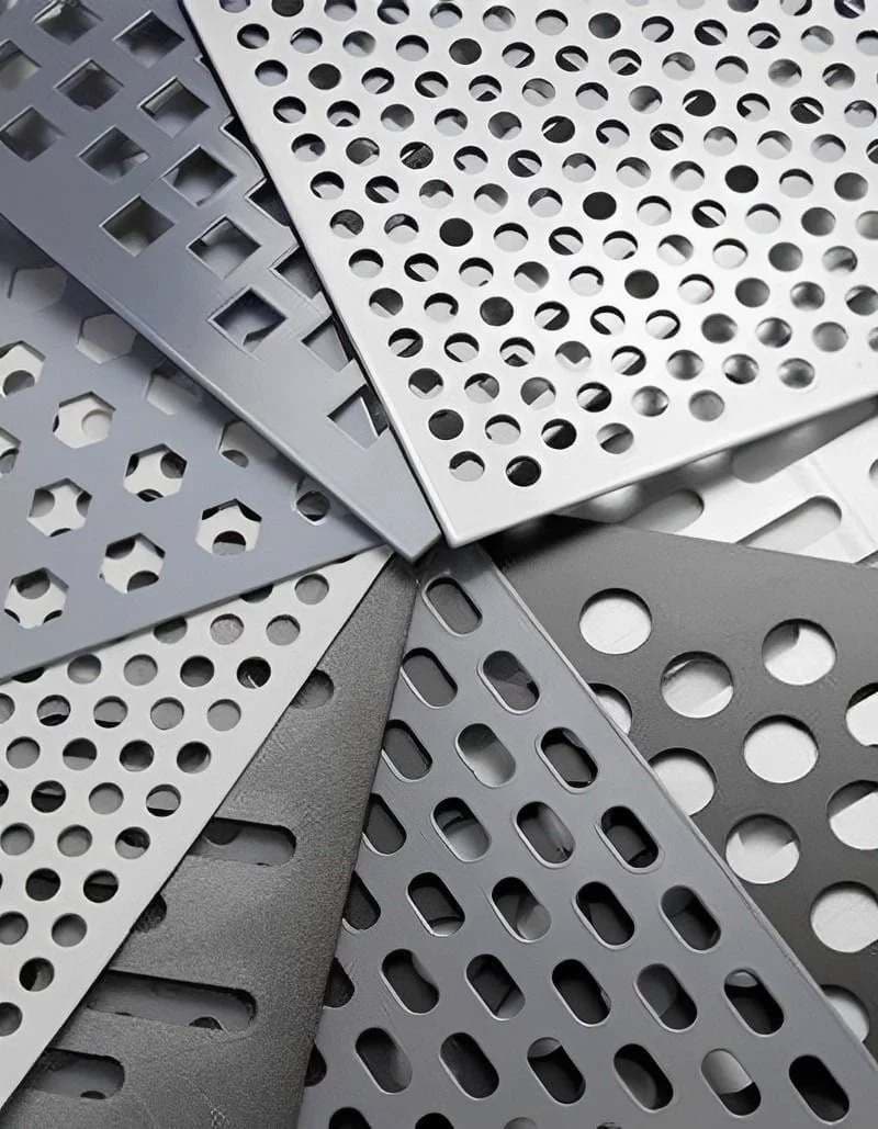 Perforated metal sheets in several hole patterns